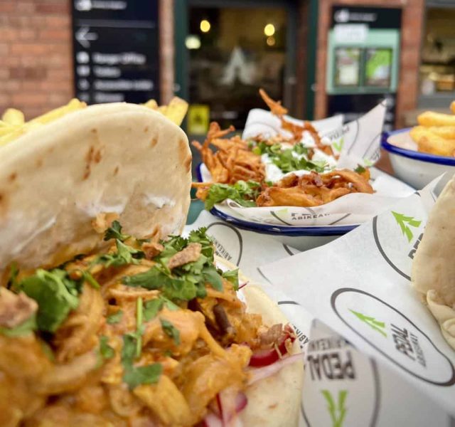 Indian curry naans with onion bhajis